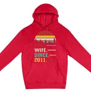 12th Wedding Anniversary For Her Epic Wife Since 2011 Premium Pullover Hoodie