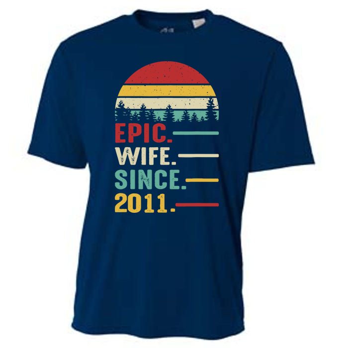 12th Wedding Anniversary For Her Epic Wife Since 2011 Cooling Performance Crew T-Shirt