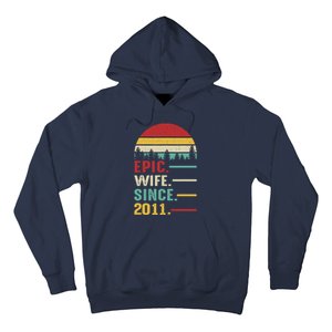 12th Wedding Anniversary For Her Epic Wife Since 2011 Hoodie