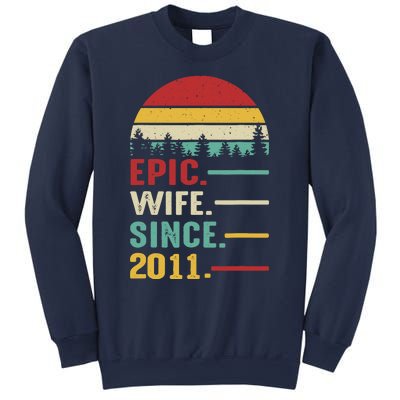 12th Wedding Anniversary For Her Epic Wife Since 2011 Sweatshirt