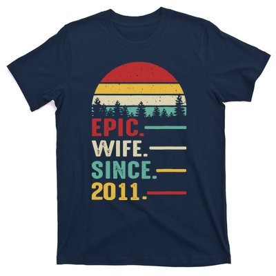 12th Wedding Anniversary For Her Epic Wife Since 2011 T-Shirt