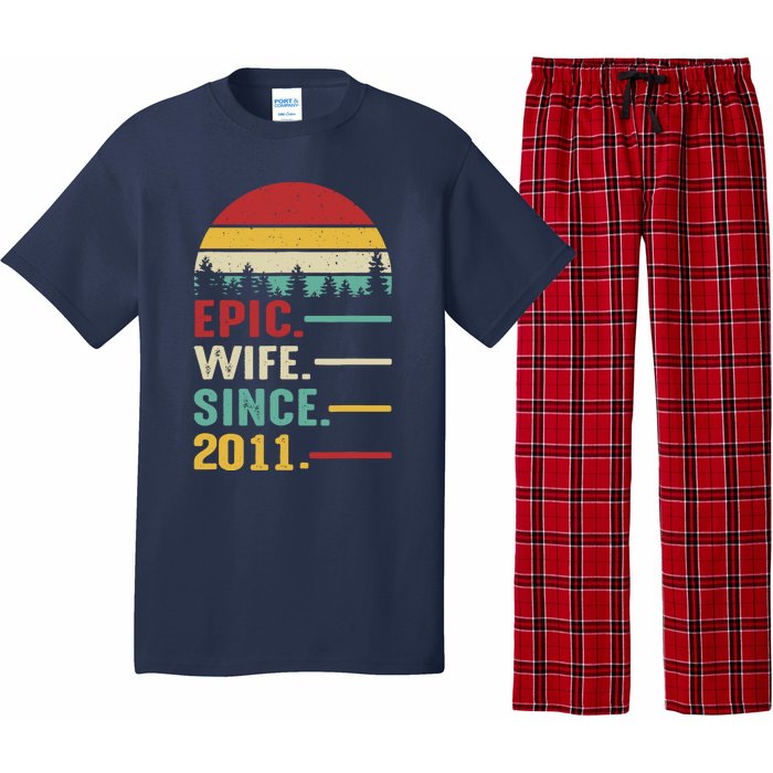 12th Wedding Anniversary For Her Epic Wife Since 2011 Pajama Set