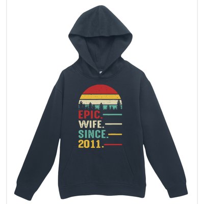 12th Wedding Anniversary For Her Epic Wife Since 2011 Urban Pullover Hoodie