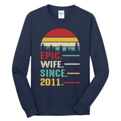 12th Wedding Anniversary For Her Epic Wife Since 2011 Tall Long Sleeve T-Shirt