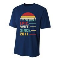 12th Wedding Anniversary For Her Epic Wife Since 2011 Performance Sprint T-Shirt