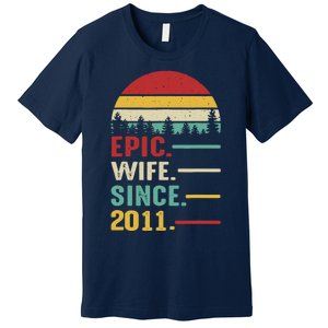 12th Wedding Anniversary For Her Epic Wife Since 2011 Premium T-Shirt