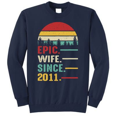 12th Wedding Anniversary For Her Epic Wife Since 2011 Tall Sweatshirt