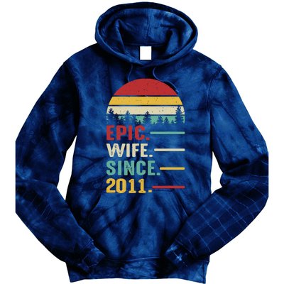 12th Wedding Anniversary For Her Epic Wife Since 2011 Tie Dye Hoodie