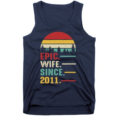 12th Wedding Anniversary For Her Epic Wife Since 2011 Tank Top