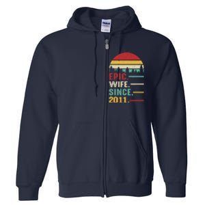 12th Wedding Anniversary For Her Epic Wife Since 2011 Full Zip Hoodie