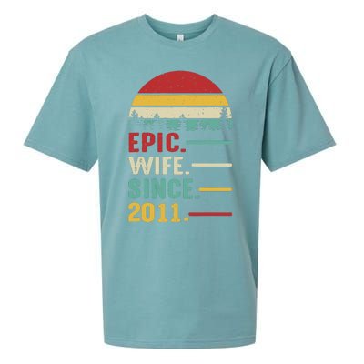 12th Wedding Anniversary For Her Epic Wife Since 2011 Sueded Cloud Jersey T-Shirt