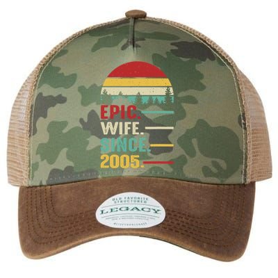 18th Wedding Anniversary For Her Epic Wife Since 2005 Legacy Tie Dye Trucker Hat