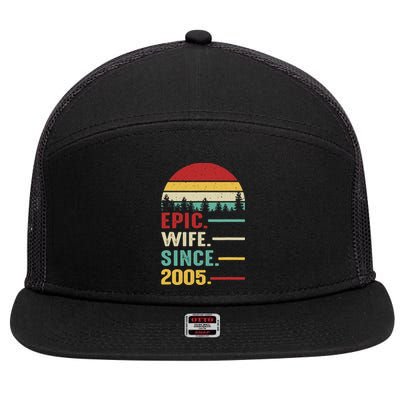 18th Wedding Anniversary For Her Epic Wife Since 2005 7 Panel Mesh Trucker Snapback Hat