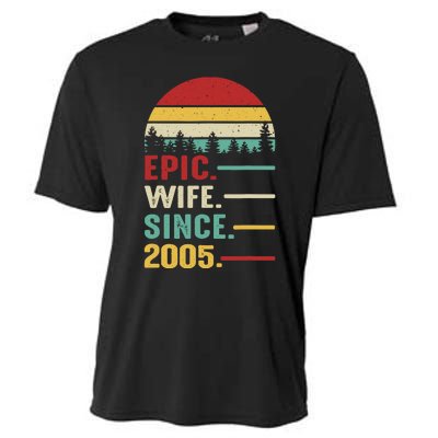 18th Wedding Anniversary For Her Epic Wife Since 2005 Cooling Performance Crew T-Shirt