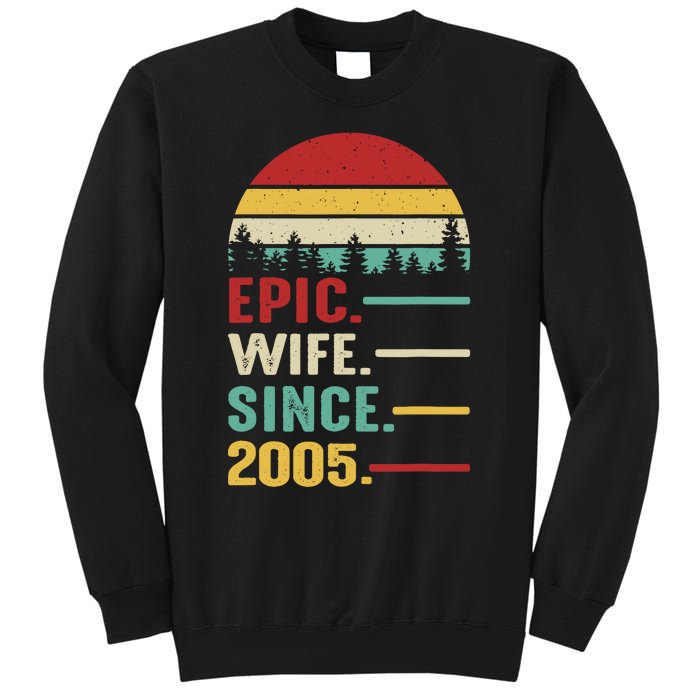 18th Wedding Anniversary For Her Epic Wife Since 2005 Sweatshirt