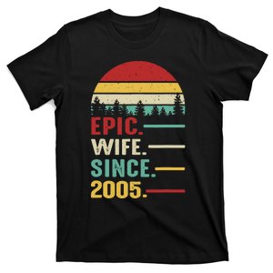 18th Wedding Anniversary For Her Epic Wife Since 2005 T-Shirt