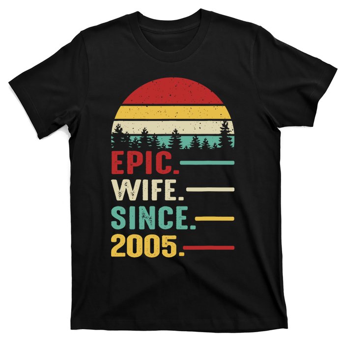 18th Wedding Anniversary For Her Epic Wife Since 2005 T-Shirt