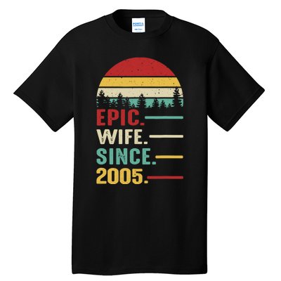 18th Wedding Anniversary For Her Epic Wife Since 2005 Tall T-Shirt