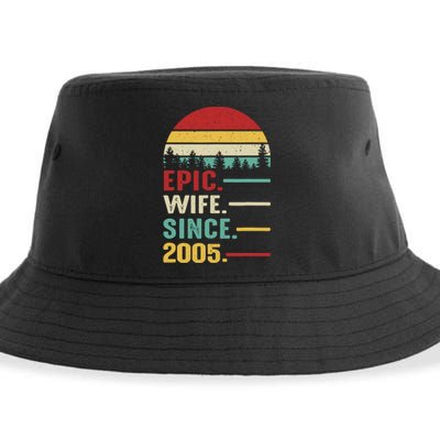 18th Wedding Anniversary For Her Epic Wife Since 2005 Sustainable Bucket Hat