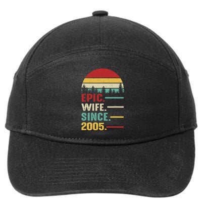 18th Wedding Anniversary For Her Epic Wife Since 2005 7-Panel Snapback Hat