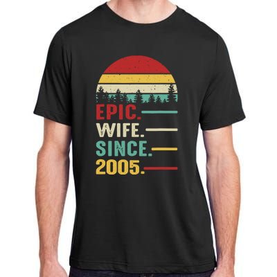 18th Wedding Anniversary For Her Epic Wife Since 2005 Adult ChromaSoft Performance T-Shirt