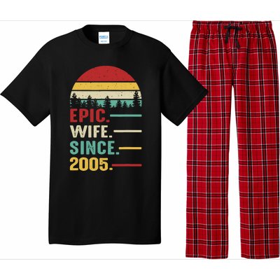 18th Wedding Anniversary For Her Epic Wife Since 2005 Pajama Set