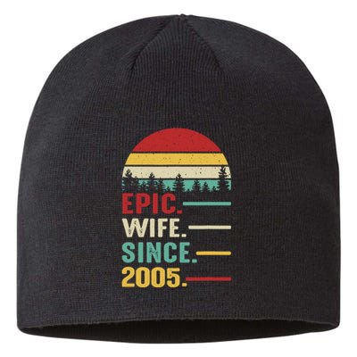 18th Wedding Anniversary For Her Epic Wife Since 2005 Sustainable Beanie