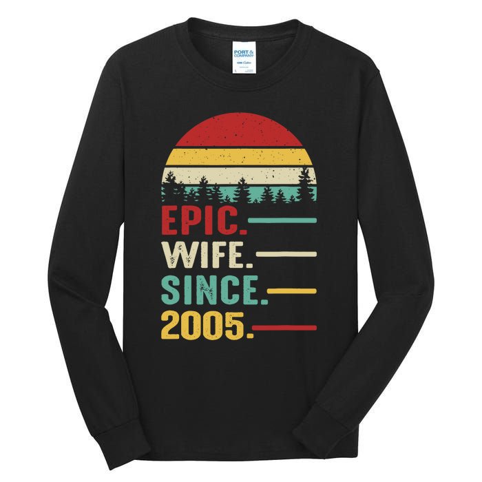 18th Wedding Anniversary For Her Epic Wife Since 2005 Tall Long Sleeve T-Shirt