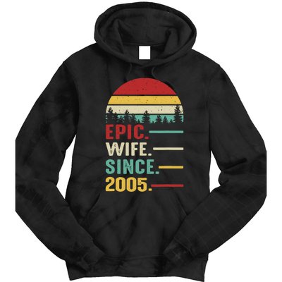 18th Wedding Anniversary For Her Epic Wife Since 2005 Tie Dye Hoodie