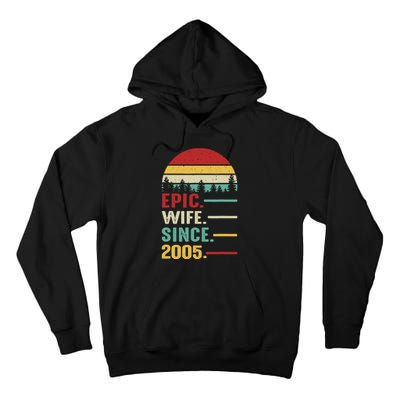 18th Wedding Anniversary For Her Epic Wife Since 2005 Tall Hoodie