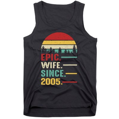 18th Wedding Anniversary For Her Epic Wife Since 2005 Tank Top