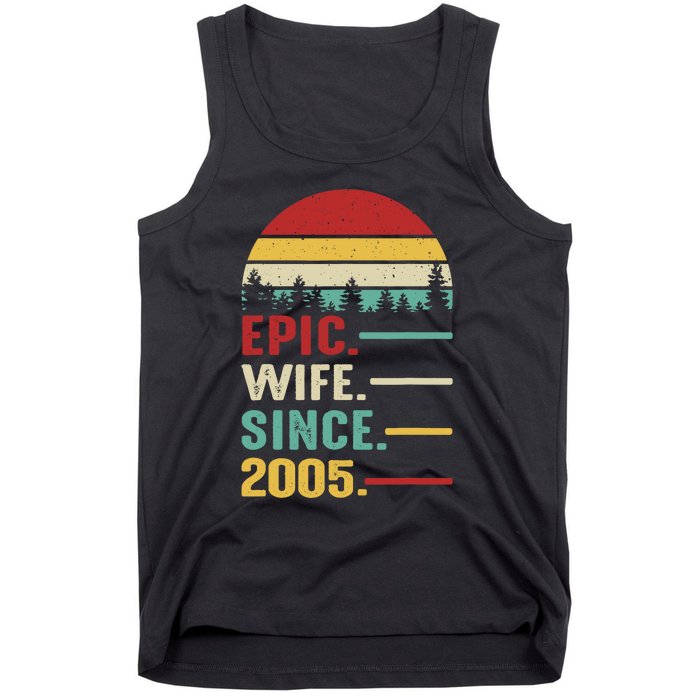 18th Wedding Anniversary For Her Epic Wife Since 2005 Tank Top