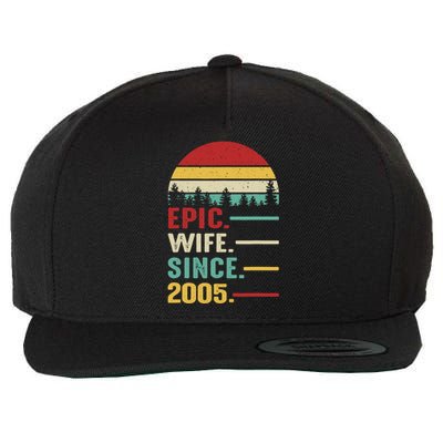 18th Wedding Anniversary For Her Epic Wife Since 2005 Wool Snapback Cap