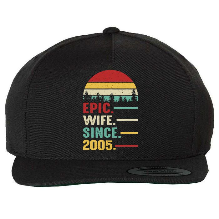 18th Wedding Anniversary For Her Epic Wife Since 2005 Wool Snapback Cap