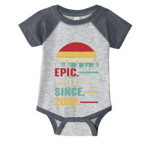 18th Wedding Anniversary For Her Epic Wife Since 2005 Infant Baby Jersey Bodysuit