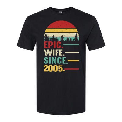 18th Wedding Anniversary For Her Epic Wife Since 2005 Softstyle CVC T-Shirt