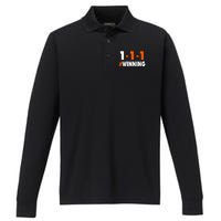 111 #Winning Cleveland Football Performance Long Sleeve Polo