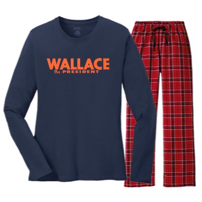 1968 Wallace For President Women's Long Sleeve Flannel Pajama Set 