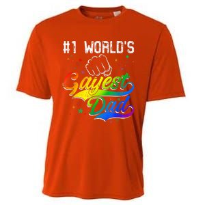 1 World's Gayest Dad Holiday Father Papa Pops Parent Hero Cooling Performance Crew T-Shirt