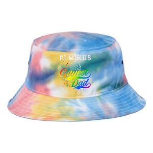 1 World's Gayest Dad Holiday Father Papa Pops Parent Hero Tie Dye Newport Bucket Hat