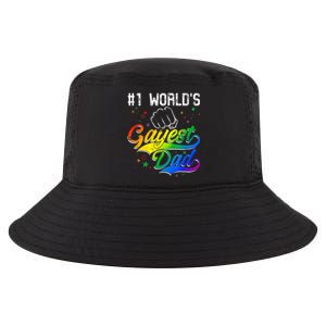 1 World's Gayest Dad Holiday Father Papa Pops Parent Hero Cool Comfort Performance Bucket Hat