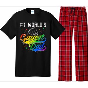 1 World's Gayest Dad Holiday Father Papa Pops Parent Hero Pajama Set