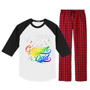 1 World's Gayest Dad Holiday Father Papa Pops Parent Hero Raglan Sleeve Pajama Set