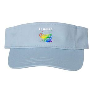 1 World's Gayest Dad Holiday Father Papa Pops Parent Hero Valucap Bio-Washed Visor