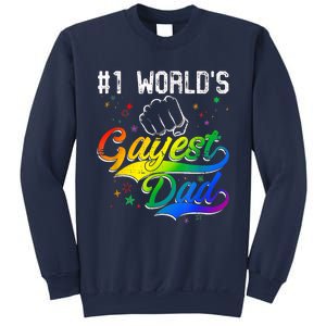 1 World's Gayest Dad Holiday Father Papa Pops Parent Hero Sweatshirt