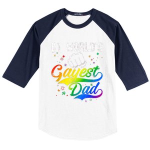 1 World's Gayest Dad Holiday Father Papa Pops Parent Hero Baseball Sleeve Shirt