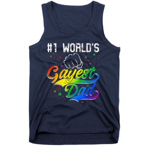 1 World's Gayest Dad Holiday Father Papa Pops Parent Hero Tank Top