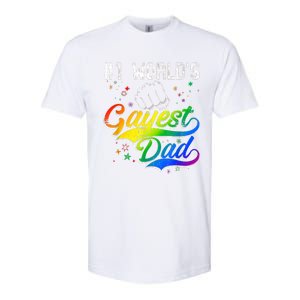 1 World's Gayest Dad Holiday Father Papa Pops Parent Hero Softstyle CVC T-Shirt