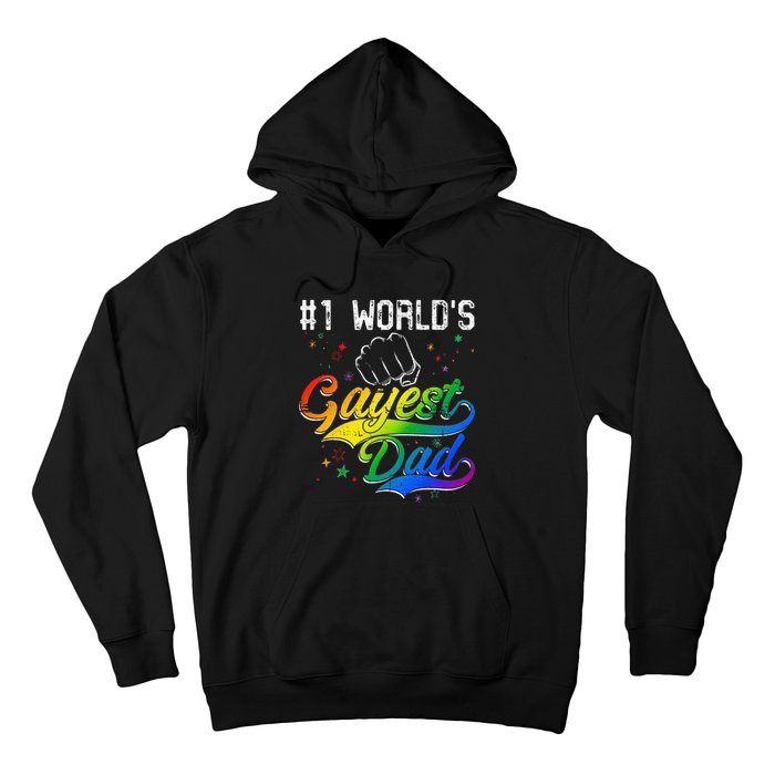 1 World's gayest Dad Holiday Father Papa Pops Parent Hero Hoodie