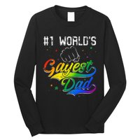 1 World's gayest Dad Holiday Father Papa Pops Parent Hero Long Sleeve Shirt